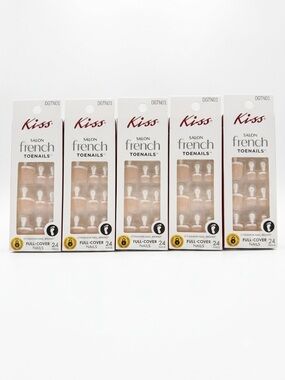 BNIB Kiss Salon French Press-On Toenails Bundle - Set of 5 (Style DGTN01)